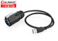 Βούλωμα Usb καλωδίων M24 USB3.0 για το γρήγορο PB IP65 IP67 μετάδοσης διεπαφών μοτοσικλετών με το καλώδιο 0.5m προμηθευτής
